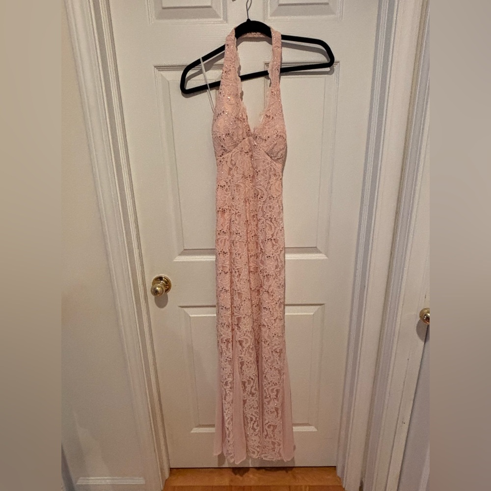 Jump Apparel Pink Sequin Prom Dress